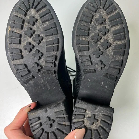 Steve Madden platform chunky Black Leather Ankle Boots 6 - Picture 7 of 8